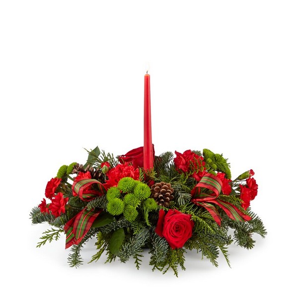The By the Candlelight Centerpiece from Clifford's where roses are our specialty